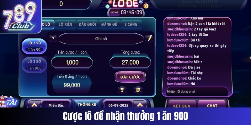 Cược lô đề nhận thưởng 1 ăn 900